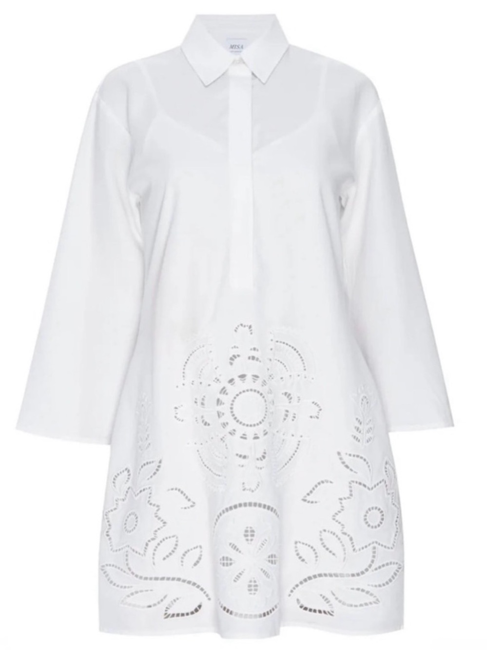 Misa Los Angeles Matias White Embroidered Mini Dress Size Large